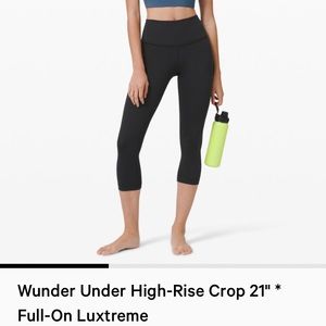 Lululemon Black Wunder Under High Rise 21” Tight